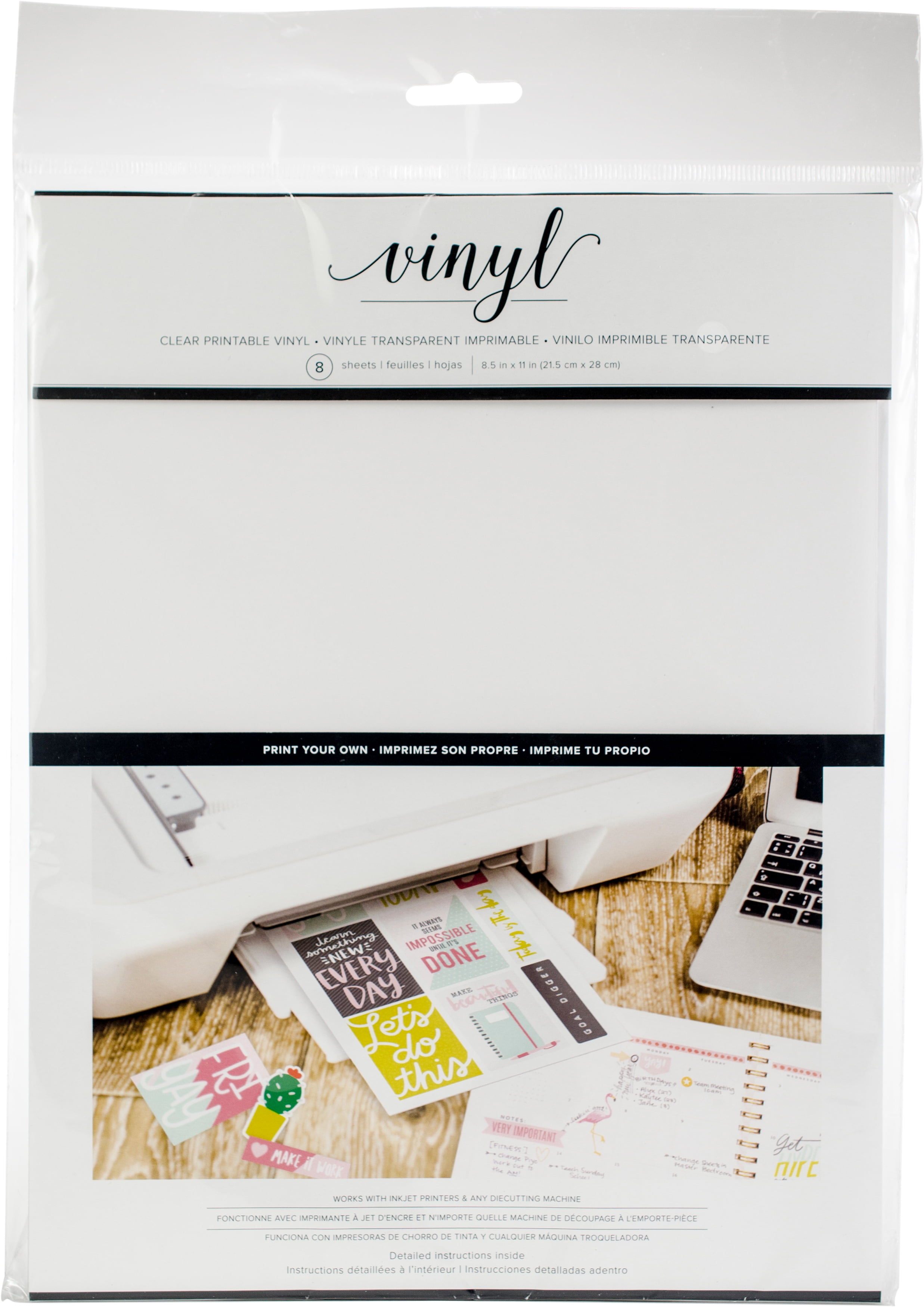 American Crafts Printable Adhesive Vinyl 8.5\ photograph regarding Inkjet Printable Vinyl Walmart identified as American Crafts Printable Adhesive Vinyl 8.5\